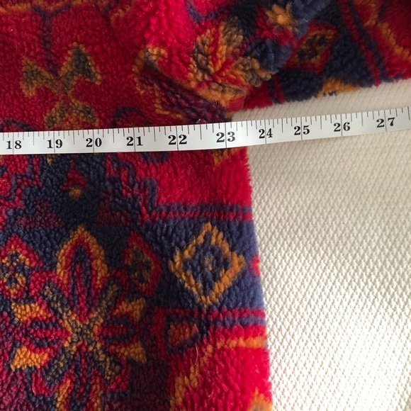 Vintage Irving Nadler fleece jacket - size 11/12 - red blue pattern lined coat - Picture 12 of 14